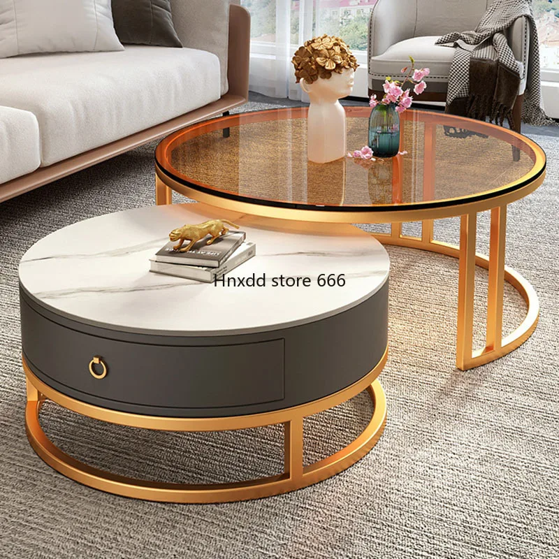 Desk Center Living Room Tables Round Books Floor Computer Writing Tables Transparent Design Salontafel Nordic Furniture HY50CT