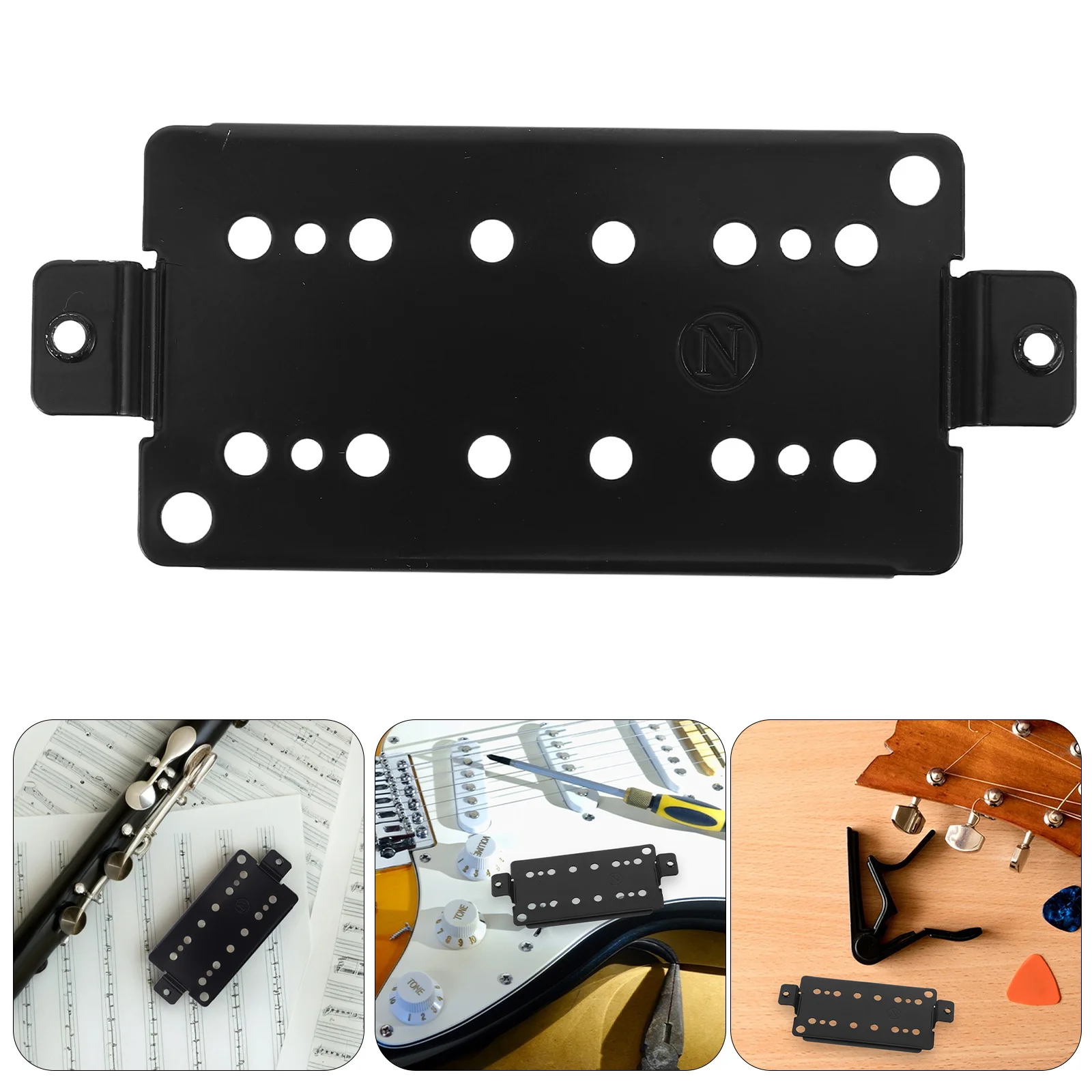 

Six-String Double Coil Pickup Baseplate Guitar Pickup Frame Stable Installation for Electric Bass Guitar