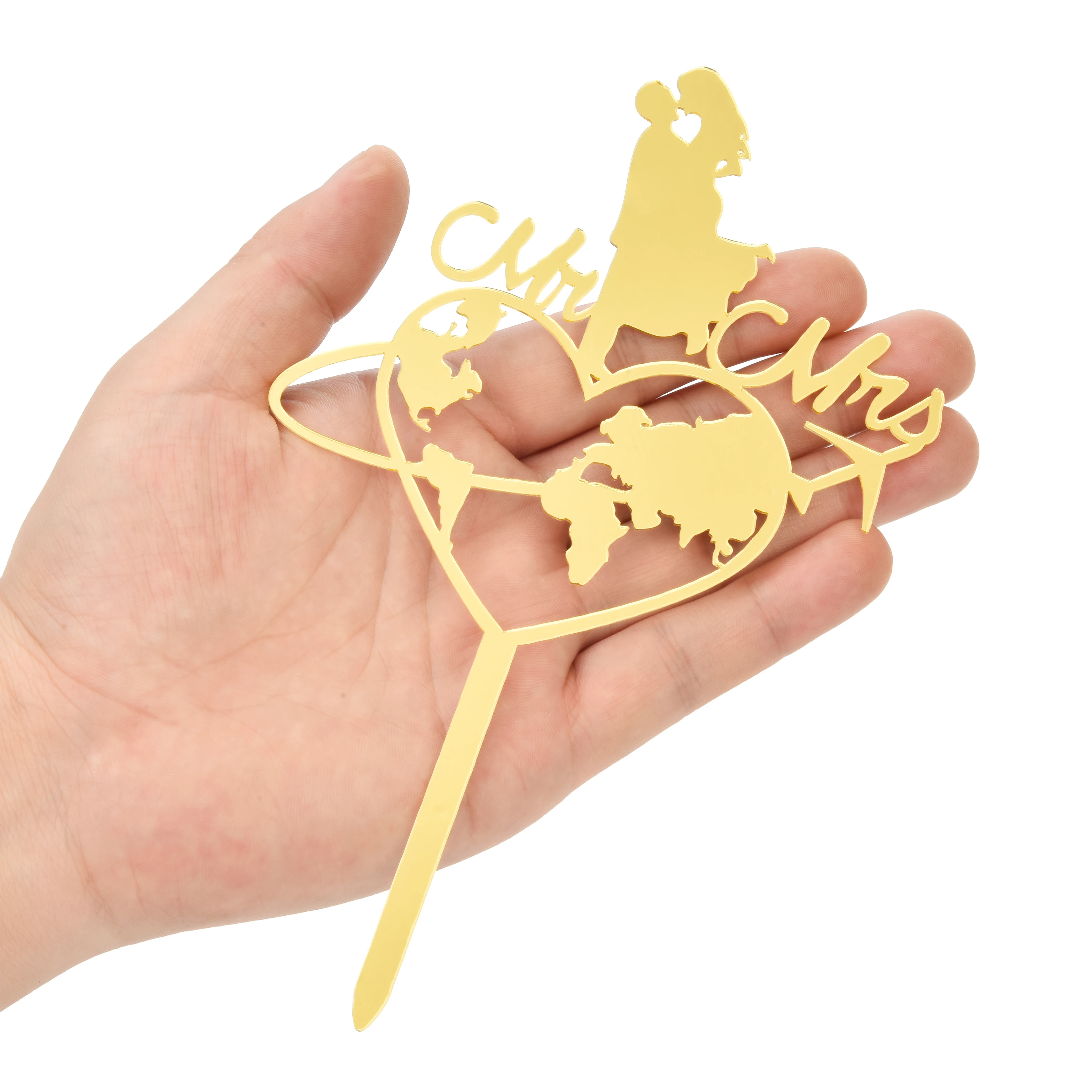 Gold Acrylic Mr Mrs Cake Topper Party Favors Wedding  Decorating Supplies Baking Accessories Anniversary Decorations