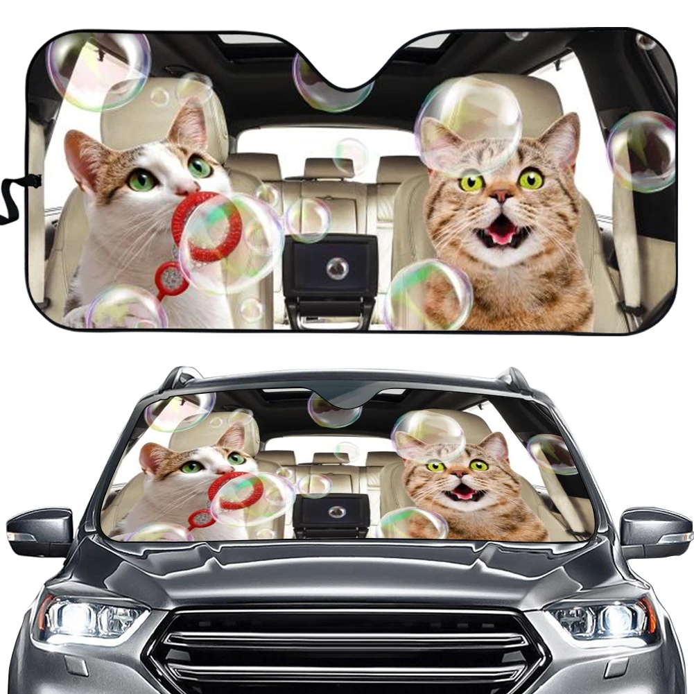 

Солнцезащитный козырек с УФ-защитой, блеск от солнца, с 3D рисунком кота, складной, подходит для большинства моделей