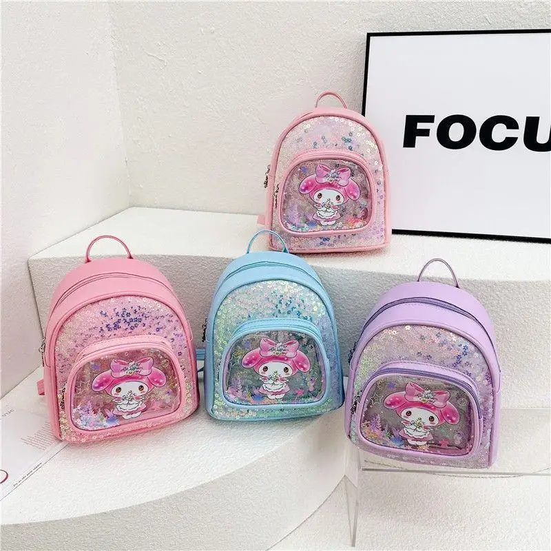 Sanrio Kuromi Kindergarten Backpack Girl Baby Cute Cartoon My Melody Mini Handbag Small Class Outing Gift Childrens School Bag