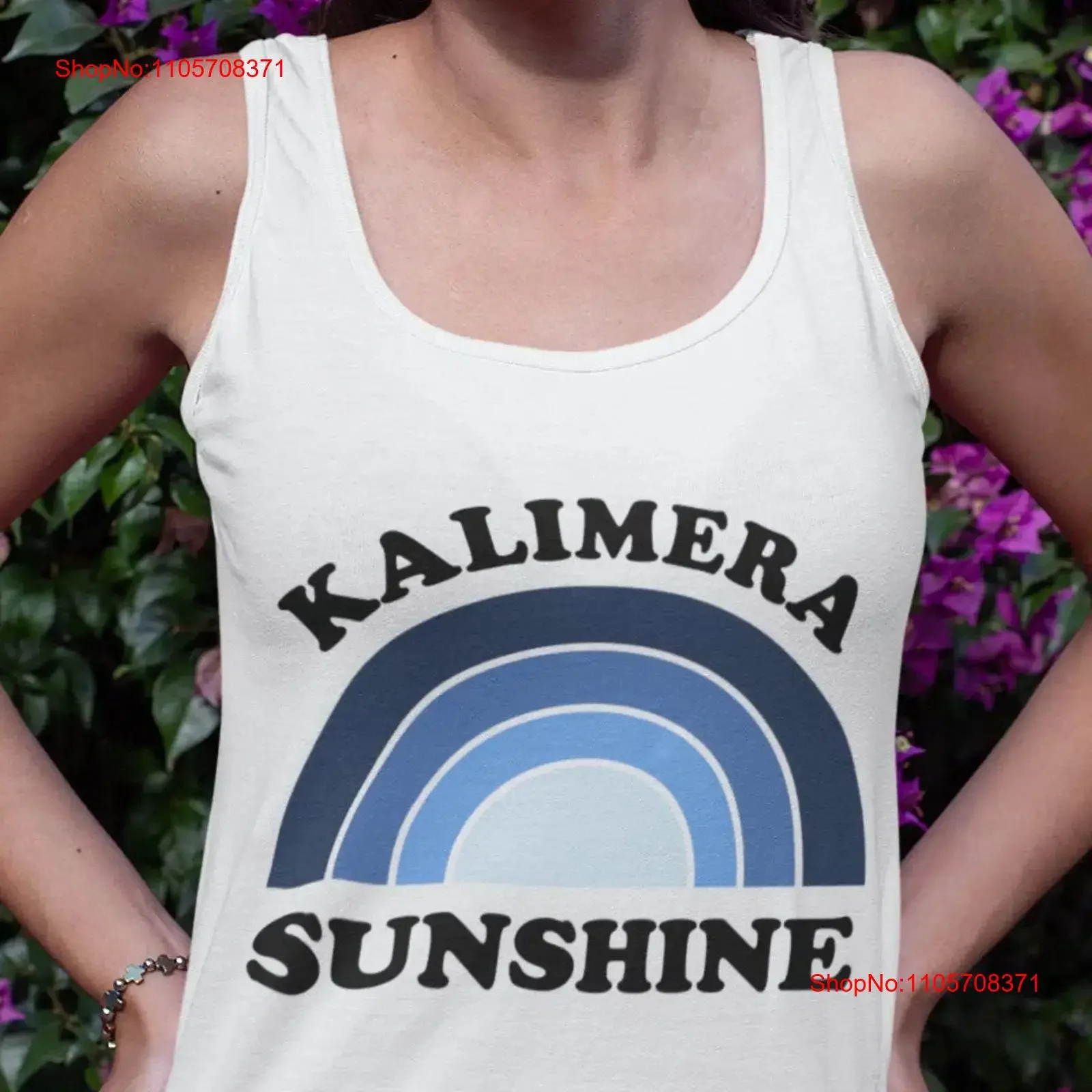 Kalimera Sunshine Jersey Tank Greek Top Funny T shirt Greece vintage Washed Versatile fashion Stretched Soft graphic homme