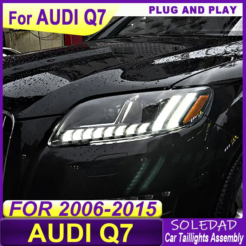 Car Headlights for Audi Q7 2006-2015 upgrade Q8 new style LED DRL Dynamic Signal HeadLamp Bi Xenon Beam Headlamp Accembly