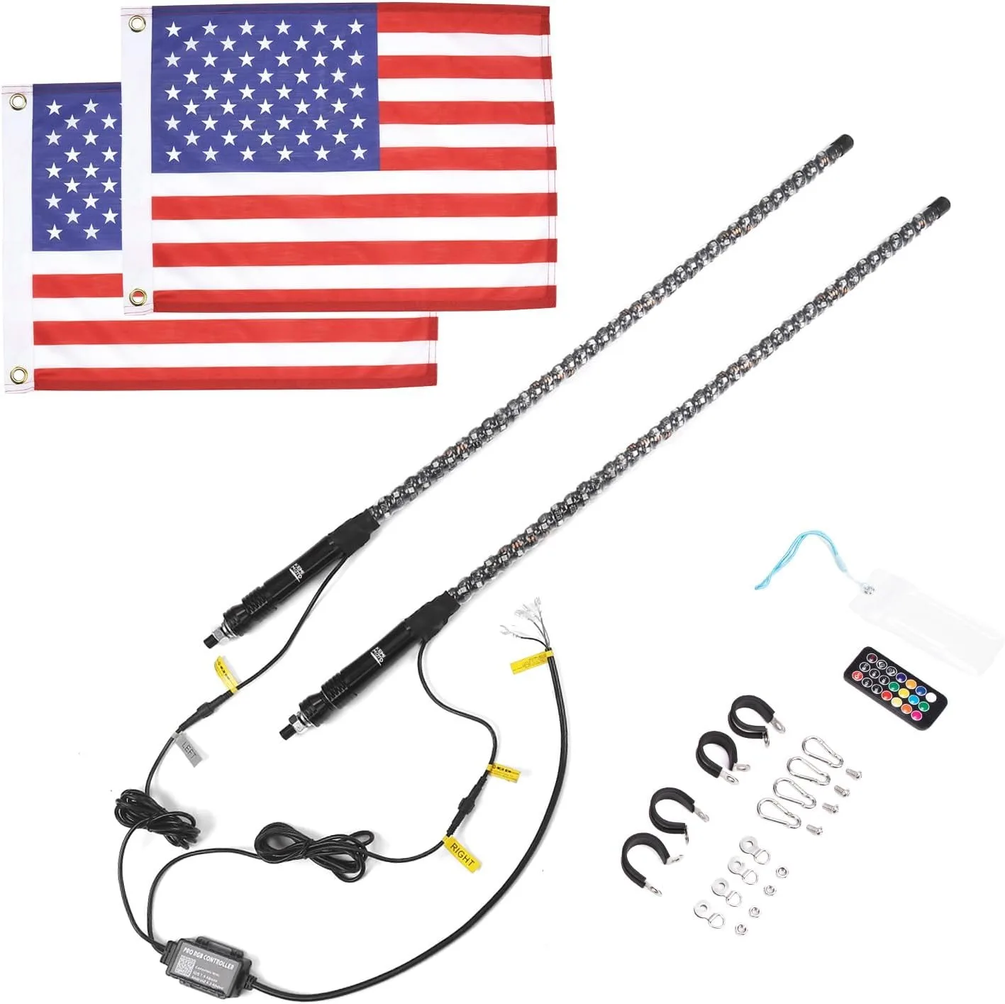 KEMIMOTO UTV ATV 3FT Spiral-LED-Peitschenlicht mit APP-Fernbedienung, IP67 wasserbeständig, kompatibel mit Polaris RZR für Can-Am X3 – Detail 10