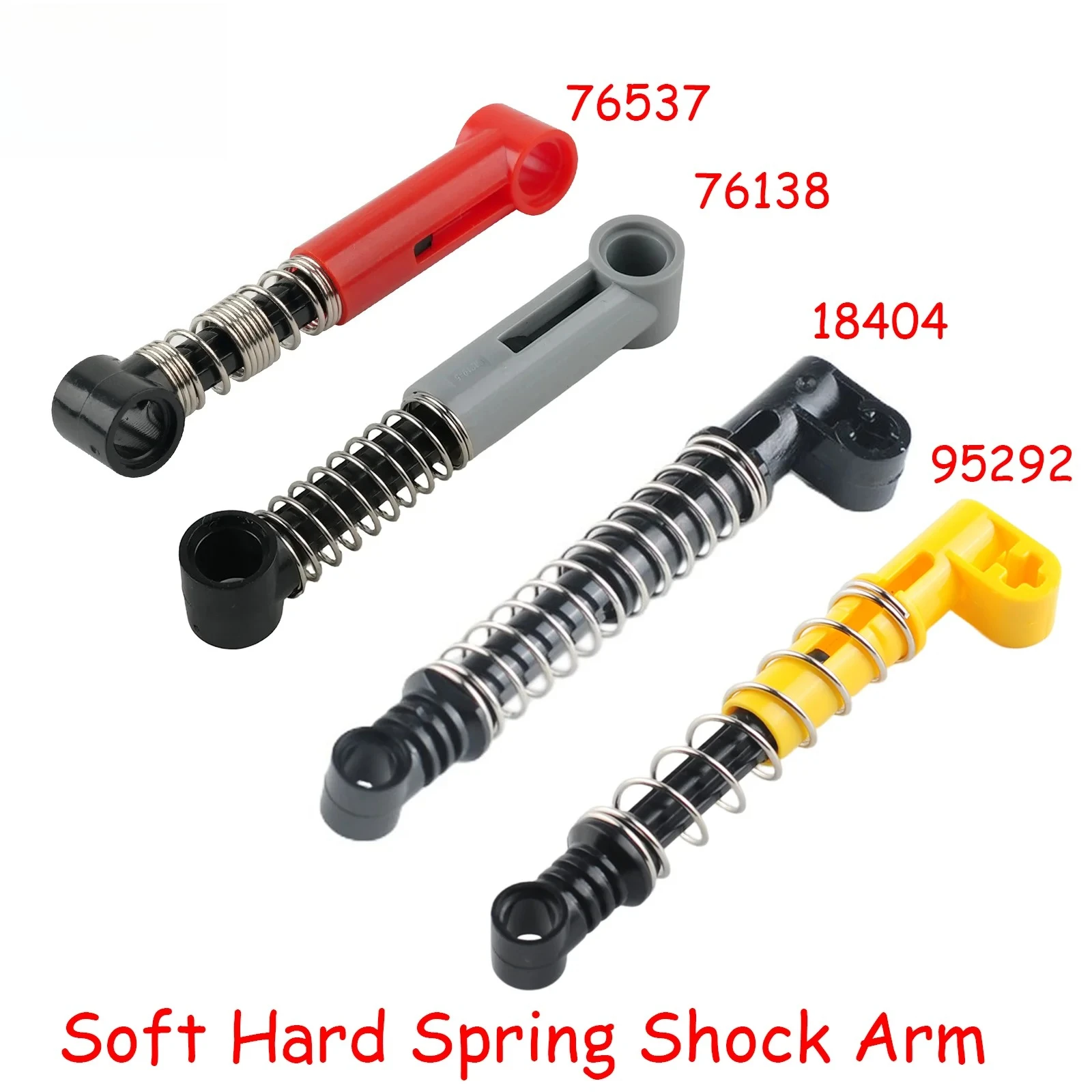 4PCS Soft Hard Spring Shock Arm MOC Building Blocks Shock-absorbing Arm Technological Bricks DIY Toys Parts for 76537 95292 2909
