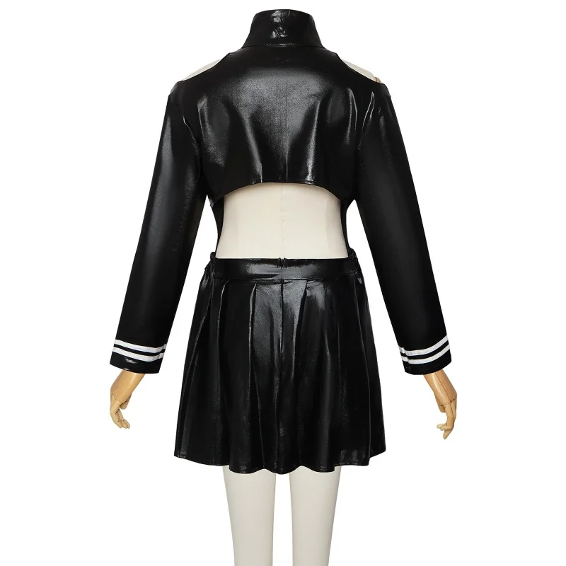 Anime Cosplay Costume Touka Kirishima PU Leather Black Fight Uniform Dress Women Halloween Party Suit