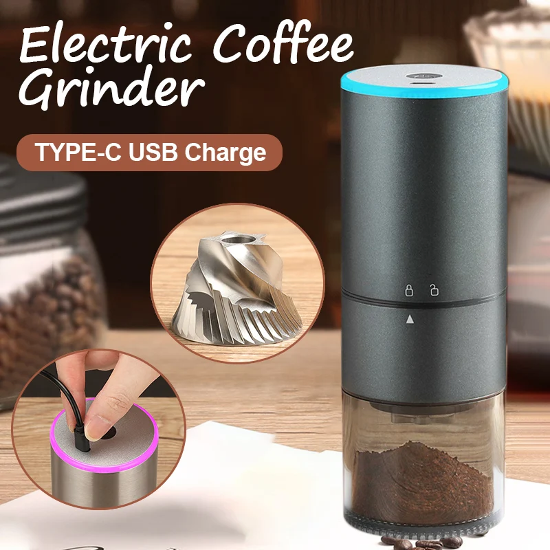 Portable Electric Coffee Grinder USB Grinder Machine Home Travel Ceramic Grinding Core Nuts Grains Pepper Coffee Bean Grinder