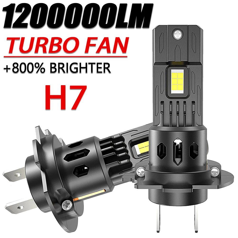 H7 LED Bulb Ultra Puissant Car Headlight 1000W CANBUS Real 1:1 Halogen Size 6000K White Light Wireless Turbo LED Headlamp 12V