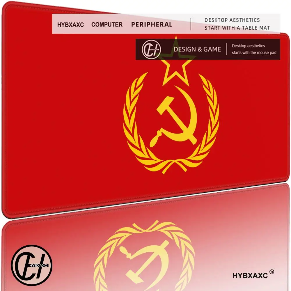 

HD Soviet Union USSR Flag Mouse Pad Gaming Locking Edge Big Computer Gamer Large Rubber Desk Decor Art Mousepad Laptop Desk XAXC