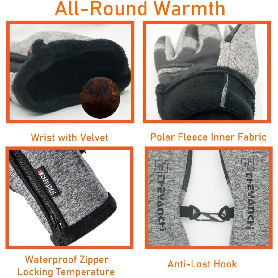 قفازات صيد شتوية بدون أصابع للرجال والنساء للطقس البارد مقاومة للرياح تعمل باللمس قفازات ركوب الدراجات الدافئة للتصوير الفوتوغرافي Hunti #2