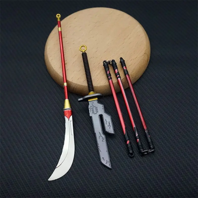 EIN set/3 stücke Jujutsu Kaisen Verflucht Werkzeuge Ryomen Sukuna Anime Peripherie Metall Schwert Modell Ornament Handwerk Geschenke Spielzeug jungen