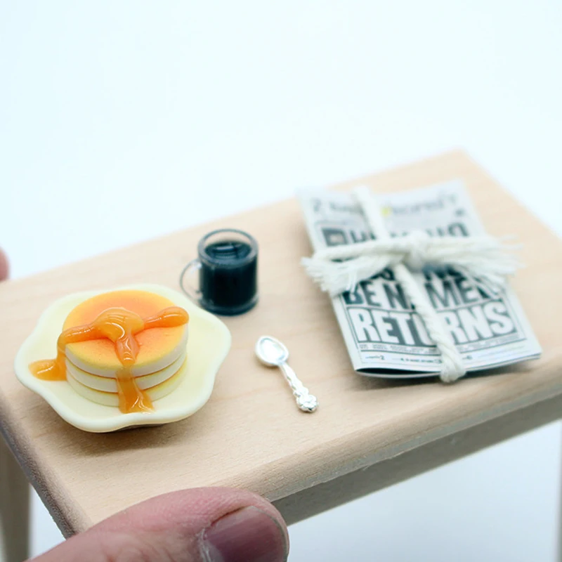 4개/세트 인형집 미니어처 커피 디저트 모델 미니 음식 장식품 장난감 인형집 용품 DIY 장식 액세서리-장난감