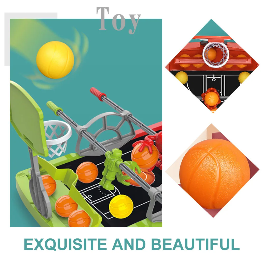 

Interactive Double Basketball Game Toy ABS Compact Fun Educational Plaything Parent Child Toy H Eye Coordination Reflex Training