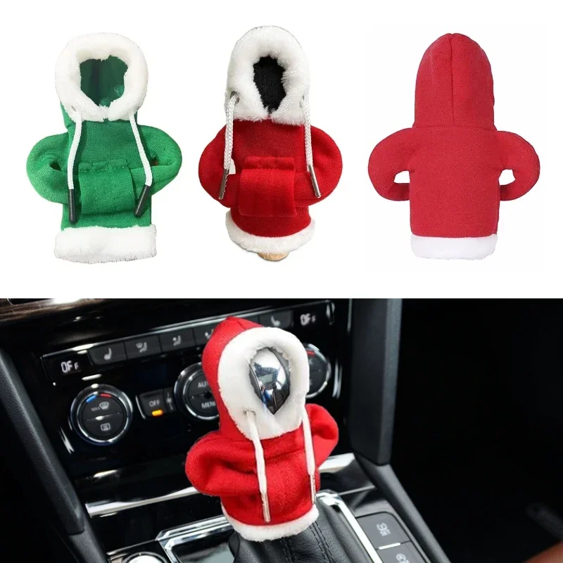 

Christmas Hoodies Car Gear Shift Knob Cover Manual Handle Gear Shift Decor Automatic Car Interior Accessories for Woman Men Gift