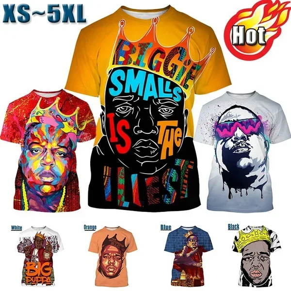 

Summer Biggie Smalls 3D Printed Rapper T-shirts Hot Sale Fashion Men's T Shirt Notorious B.I.G Shirt Casual Tops