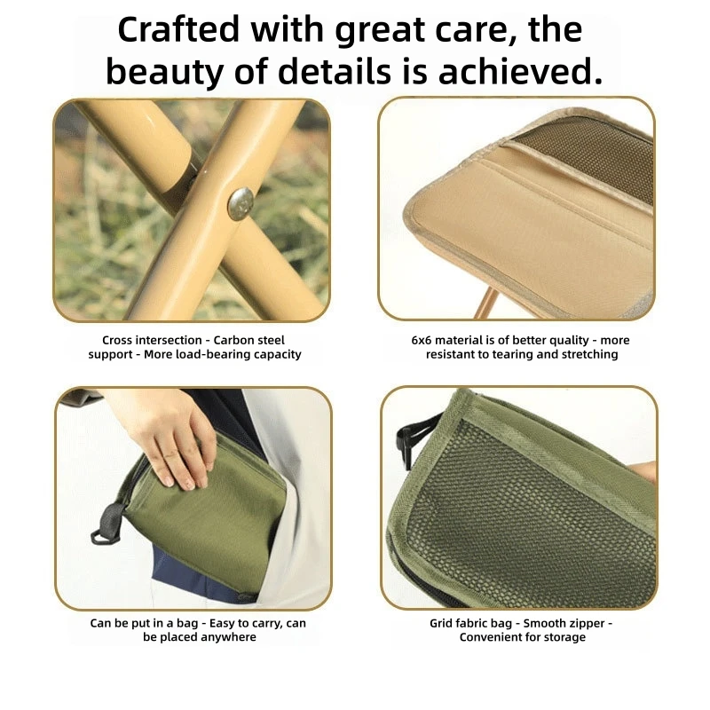 Portable folding chair, outdoor folding chair, easy to carry, small and lightweight pocket-style folding chair, camping chair image 5