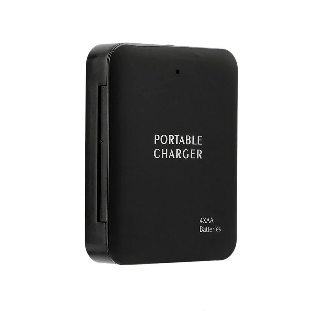 4XAA Black Power Bank USB Outdoor Emergency Charger Hiking Camping Portable Power Bank with LED Light for Mobile Phone