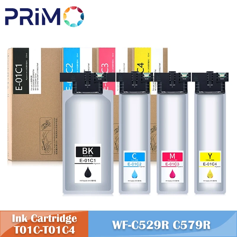 

T01C1 T01C2 T01C3 T01C4 Пакет картриджей с пигментными чернилами для принтера Epson WF-C529R C579R C529RDTW C579RD2TWF C579RDTWF