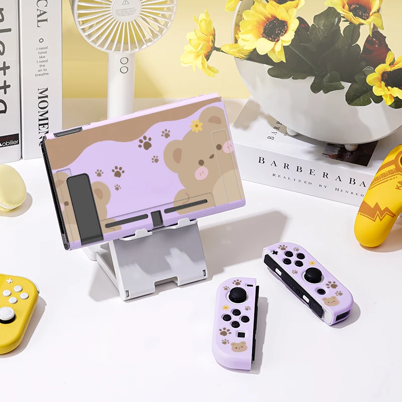 Hi Little Bear Protective Case for Switch Oled, Soft TPU Slim Cover for Nintendo Switch Console,NS Game Accessorie