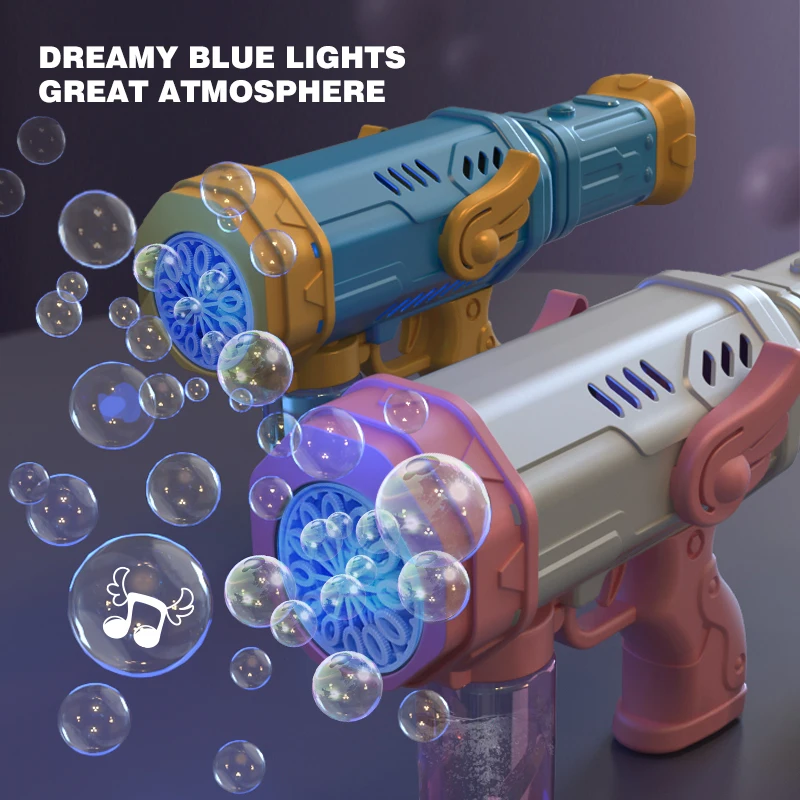 Bubble Gun Automatic Electric Bubble Machine with Light Gift Toys for Boys Kid Girls Outdoor Wedding Party Game Toy Xmas Gift