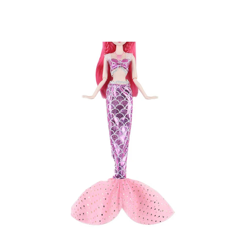 3 Set Doll Cosplay Clothes Similar Fairy Tale Mermaid Tail Wedding Dress Gown Party Outfit For Barbie 1/6 Doll DIY Gifts