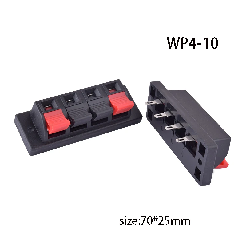 1PC WP 4P Speaker Audio LED Aging Test Wire Clip Wiring Terminal Double Spring Clip Quick Clip Lamp Decoration Detection Clip