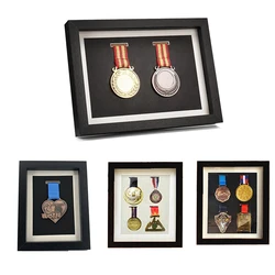 Commemorative Medal Display Photo Frame Solid Wood Competition Medal Wooden Games Display Frame Medal Storage Frame Dust-proof