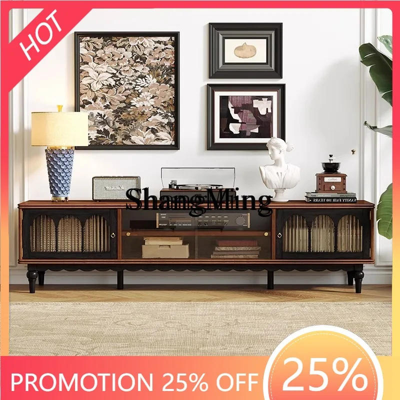 

SM style all solid wood coffee table combination high-end large apartment living room high storage TV cabinet