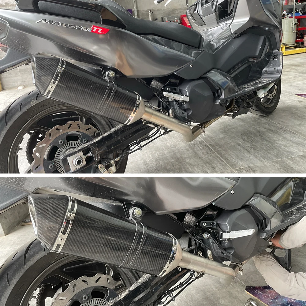 For SYM Maxsym TL508 TL 508 2022 2023 Motorcycle Exhaust Escape System Front Link Pipe Connect 51MM Muffler