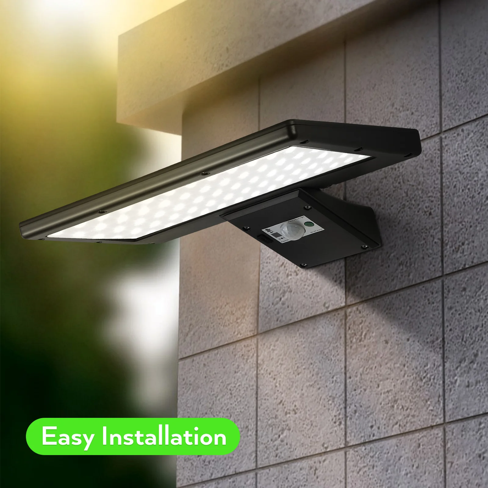 

Outdoor Solar Light with Motion Sensor LED Bright Flood Lights for Yard Patio Garage Remote Included Solar Wall Light
