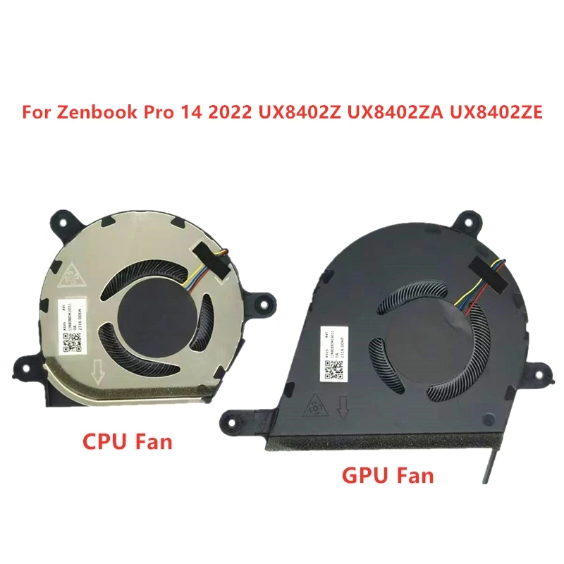 

Brand Original New Laptop CPU GPU Cooling fans For ASUS Zenbook Pro 14 2022 UX8402Z UX8402ZA UX8402ZE