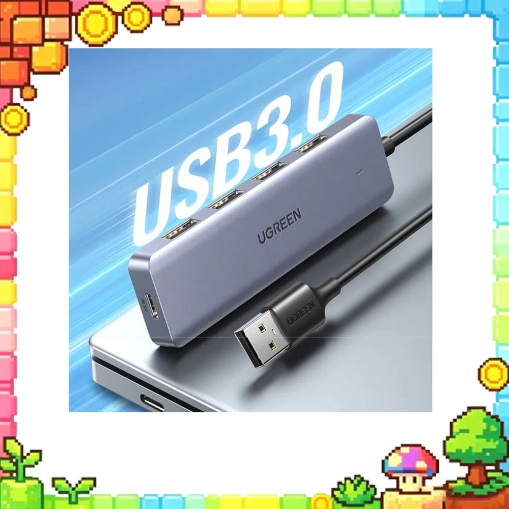 UGREEN 15917 USB 3.0 Hub 4-Port 5Gbps 0.5m Cable Type-C Power Input for Laptop Desktop Keyboard Mouse Flash Drive Hard Drive