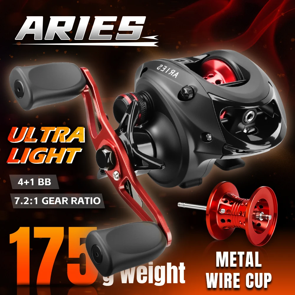 Рыболовная Катушка MEREDITH Aries, 4+1 Подшипников, Передаточное Число 7.2:1, Максимальная Нагрузка 3.5 Кг
