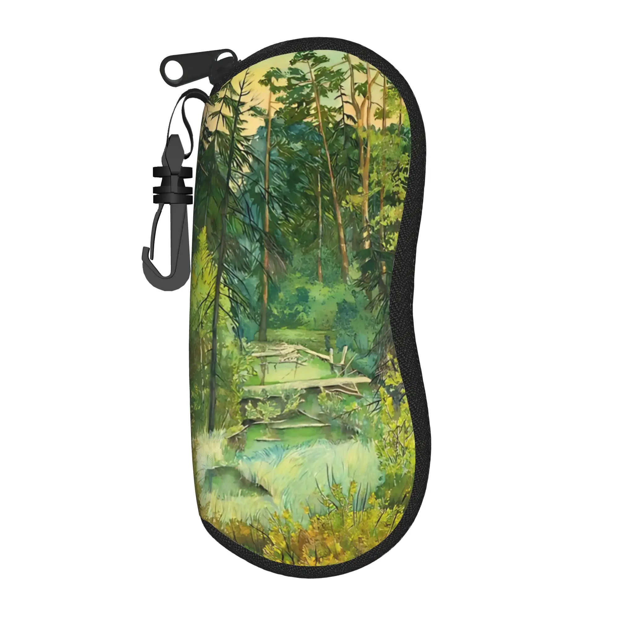 Mountain Morning  Glasses Case  Outdoor Sunglasses Case For Men Women Retro Eyewear Organizer Key Chain Eyeglass Cases Cover