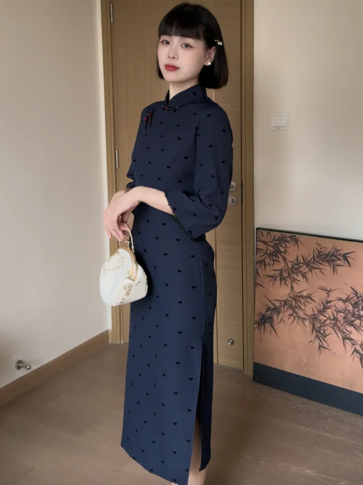 south-ci-old-s-2025-new-sle-retro-artistic-pink-dot-flag-robe-dr-women's-mid-length-sve-seven-breathable