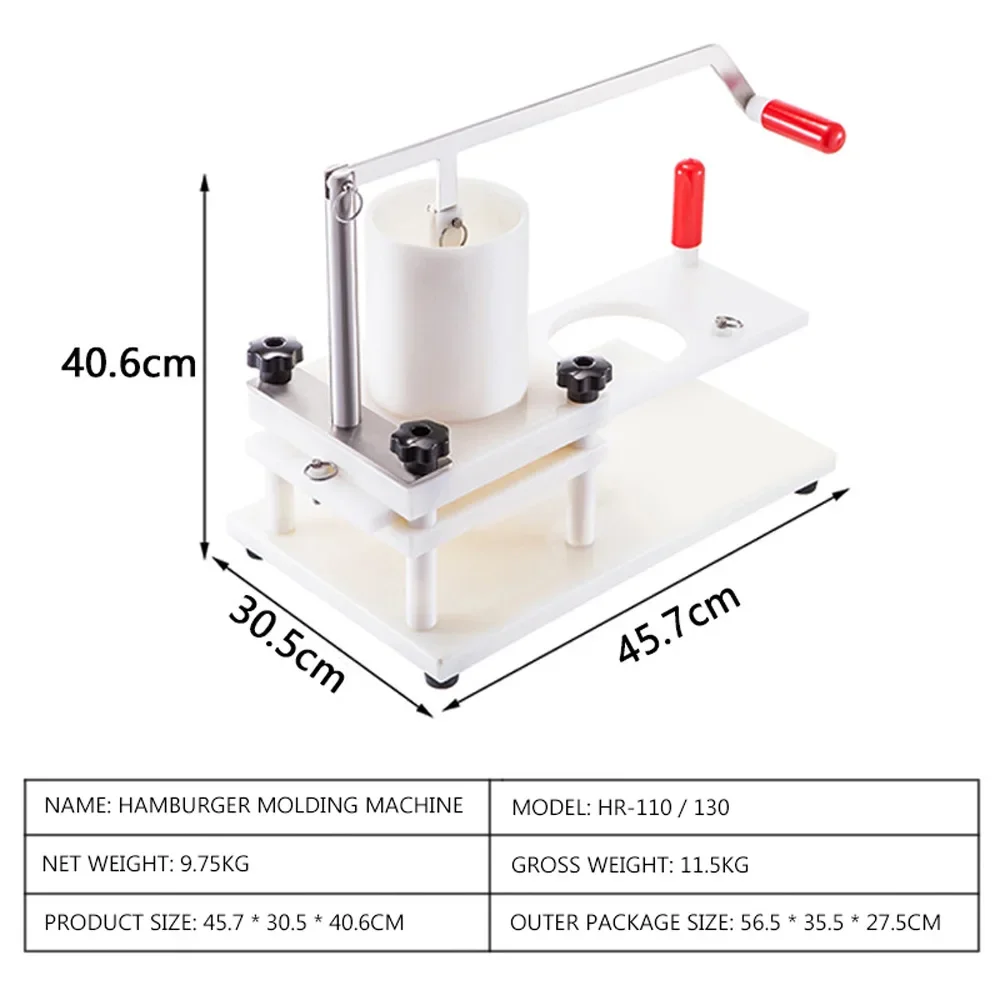상업용 쇠고기 고기 프레스 기계, 플라스틱 햄버거 몰딩 기계, 수동 PE 햄버거 고기