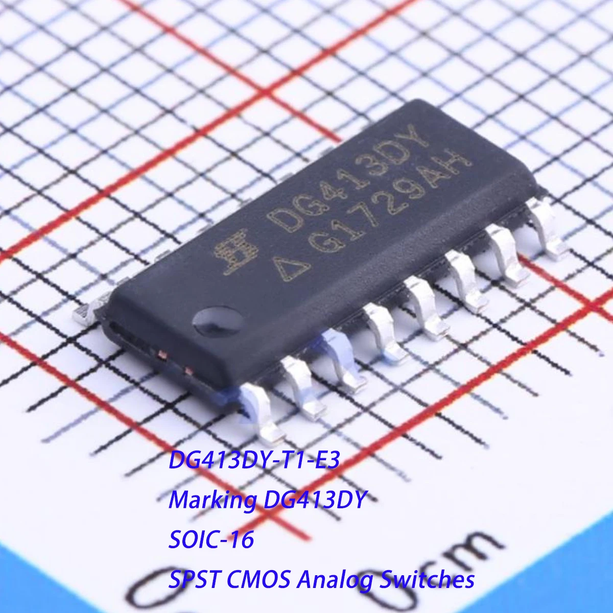 

5 шт. DG413DY-T1-E3, маркировка DG413DY, SOIC-16, SOP-16, НОВЫЕ оригинальные монолитные квадратные SPST CMOS аналоговые переключатели, микросхема, 110 нс, 35 Ом
