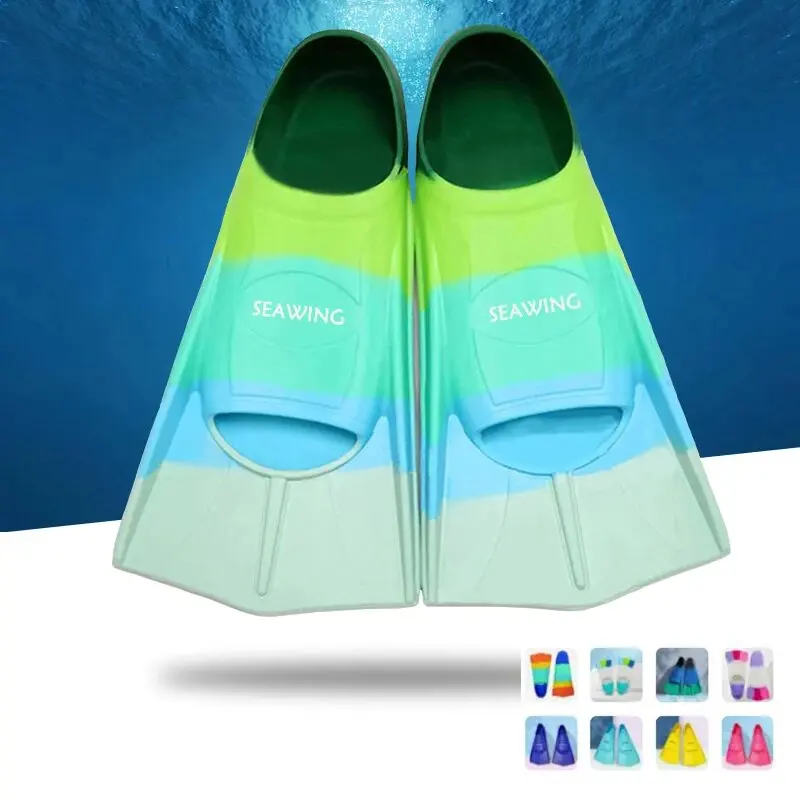 

7 Colors Professional Snorkeling Diving Swimming Fins Paddle Silicone Short Children Men Women Flippers Scuba Equipment for Kids