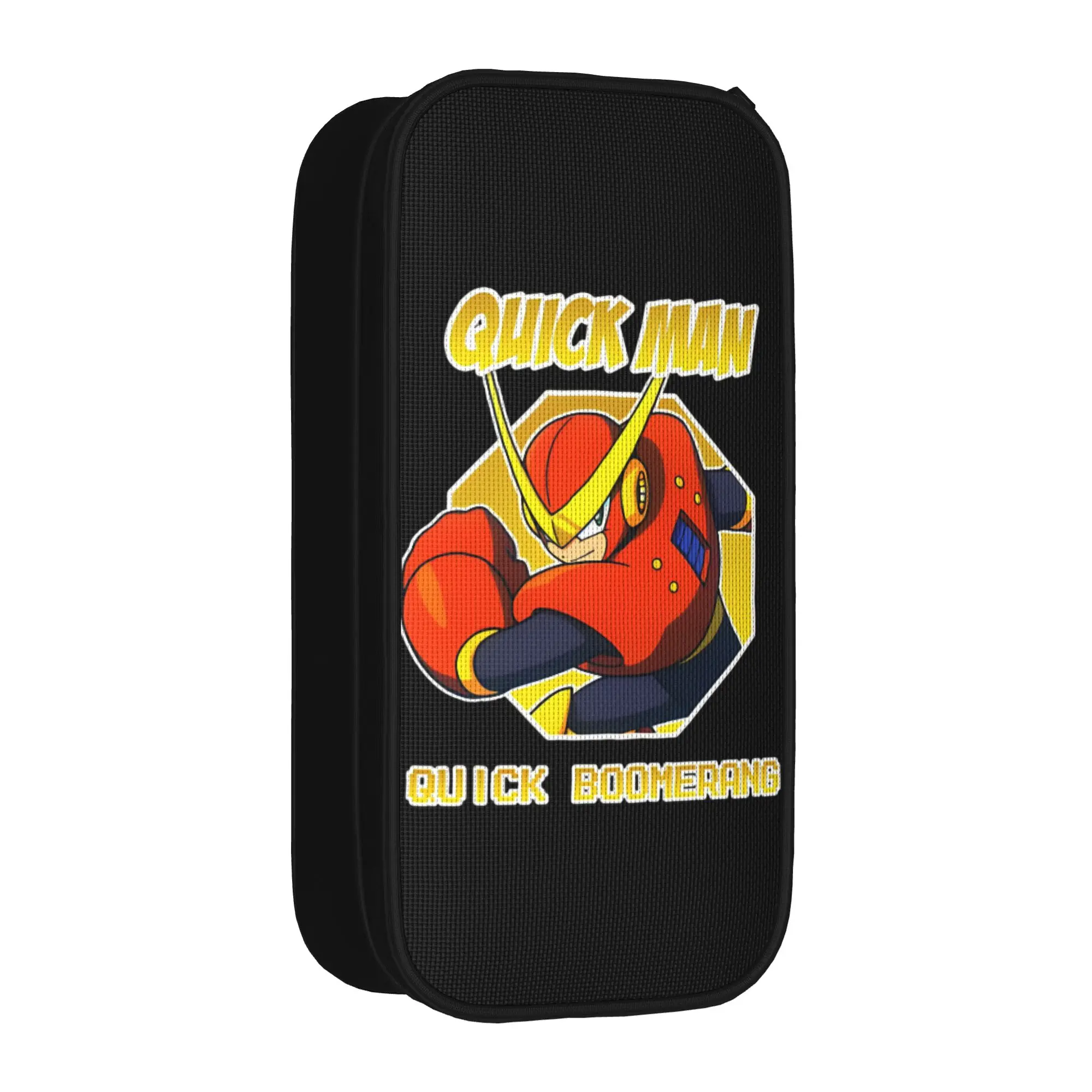 Estuche para lápices Megaman X Quick Boomerang Quick Man, bonito estuche para lápices, bolsas para lápices para niños, gran capacidad, regalo de oficina, estuche para lápices
