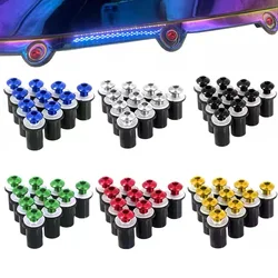 10PCS Universal Motorcycle Windscreen Fairing Colored Bolts Fastener Clip Full Set Aluminium Alloy Bolt Nut Screw Kit M5*16mm