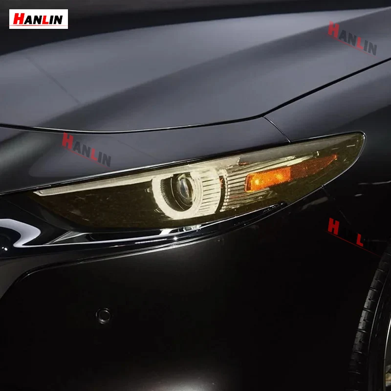 

For Mazda 3 BP 2019 2020 2021 Accessories Car Headlight Protective Film Front Light Transparent Smoked Black TPU Sticker