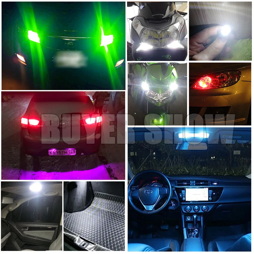 2/4Pcs T10 Led W5W Auto Led Licht Super Bright Auto Interieur Onderdelen Lampen 6000K Witte Auto kentekenverlichting Dome Lezen Light 12V