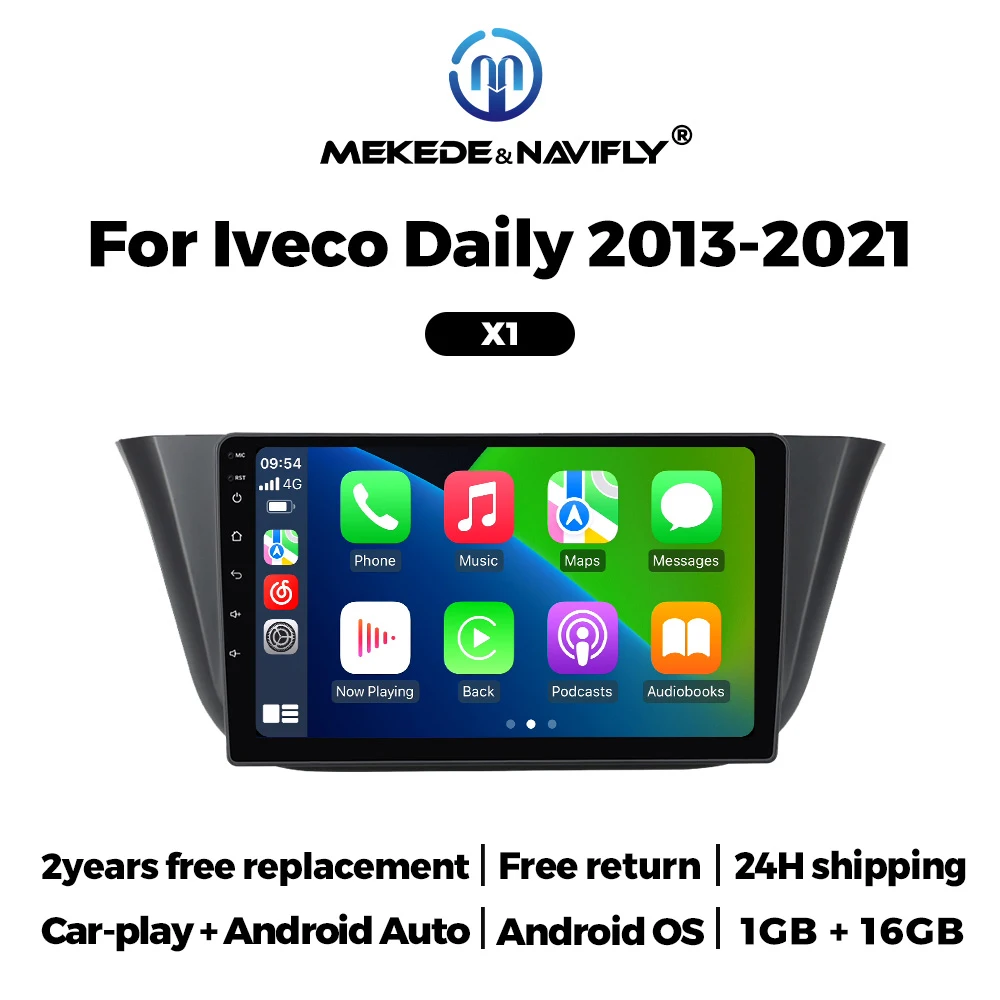 MEKEDE 2-DIN-IPS-Bildschirm-Autoradio für Iveco Daily 2013 - 2022, Carplay, GPS-Navigation, BT-Multimedia-Player, Audio-Stereo-Haupteinheit