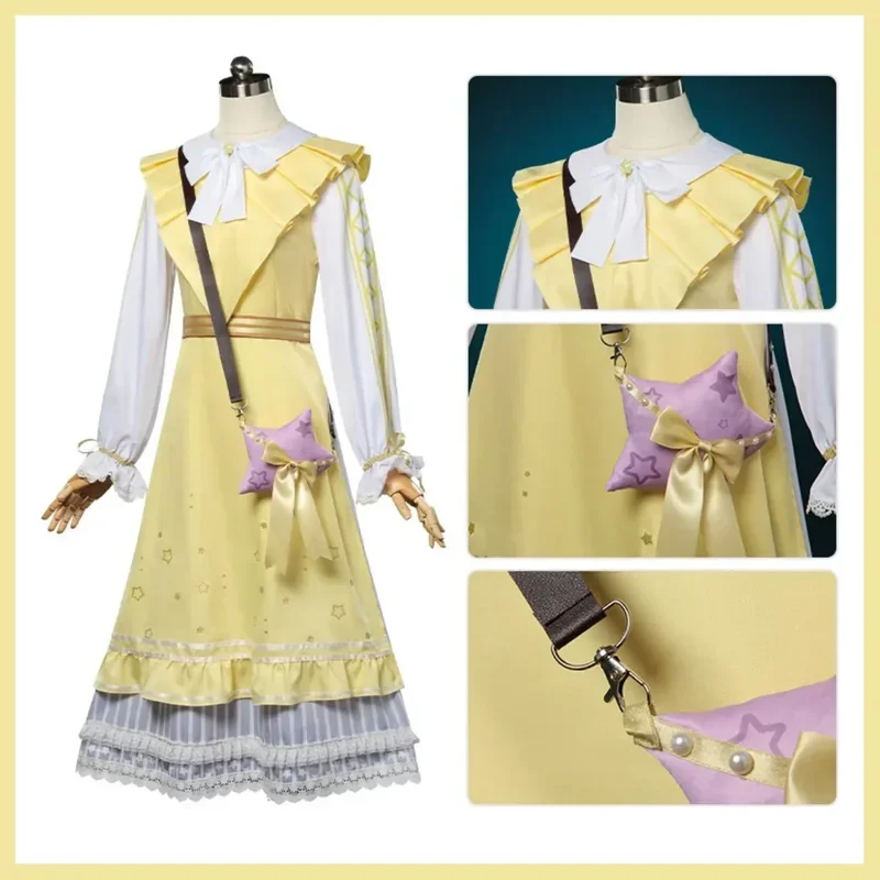 FC6Anime Game Anne Lester Toy Merchant Cosplay Costume Shimmer Wig Yellow Lolita Dress Uniform Woman Kawaii Halloween Party@FC8！
