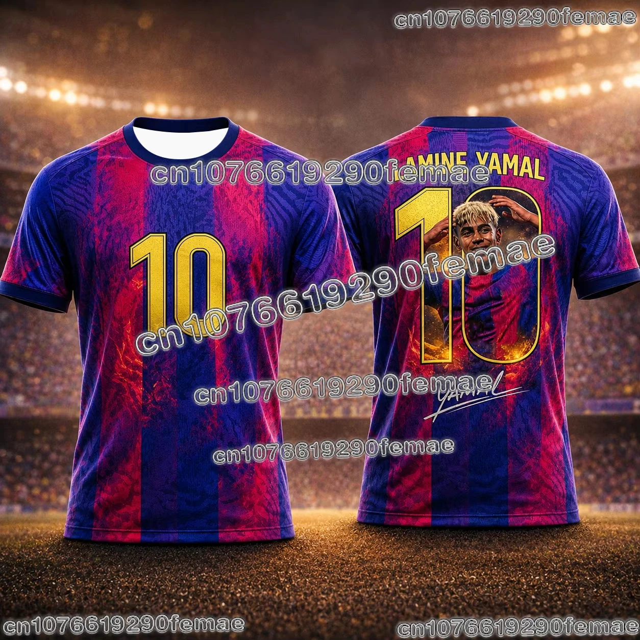 2026 Sommer Lamine Yamal Ankunft Sommer Fußball Fan Trikot 3D-gedrucktes, kühlendes, atmungsaktives Sportshirt für Outdoor-Freizeit – Detail 5