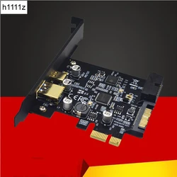 H1111Z USB 3.0 PCI-E Expansion Card Adapter External USB3.0 Port + 2.4A Fast Charge Internal 19pin Header SATA Power PCI-E Card