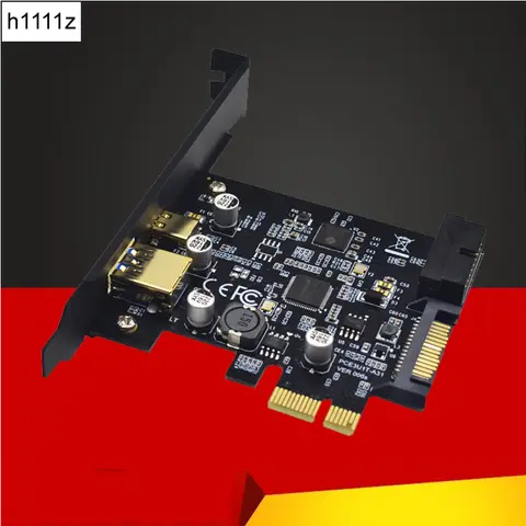 H1111Z USB 3.0 PCI-E Expansion Card Adapter External USB3.0 Port + 2.4A Fast Charge Internal 19pin Header SATA Power PCI-E Card