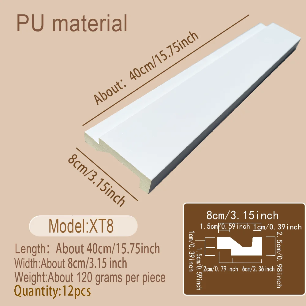 12 Pcs Lightweight Double-Layer Step PU Cornice Molding Faux Gypsum Ceiling Corner Trim Stylish Decorative Lines for  Ceiling