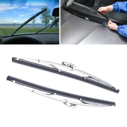 1Pair 12‘’ Car Front Windshield Wiper Stainless Steel Windscreen Wipers Universal for Straight Arms Replacement