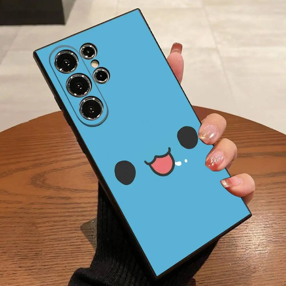 B-BugCat C-Capoo Cat حافظة هاتف لطيفة لهاتف سامسونج S22، S24، S20، S25، S23، S30، S21، Ultra، Plus، 5G، Fe، Lite غطاء أسود #4